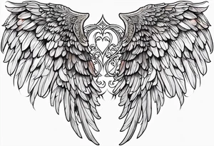 beautiful angel wings with filigree tattoo idea