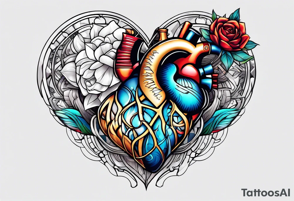 AI Tech heart and mind tattoo idea