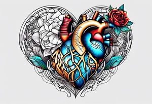 AI Tech heart and mind tattoo idea