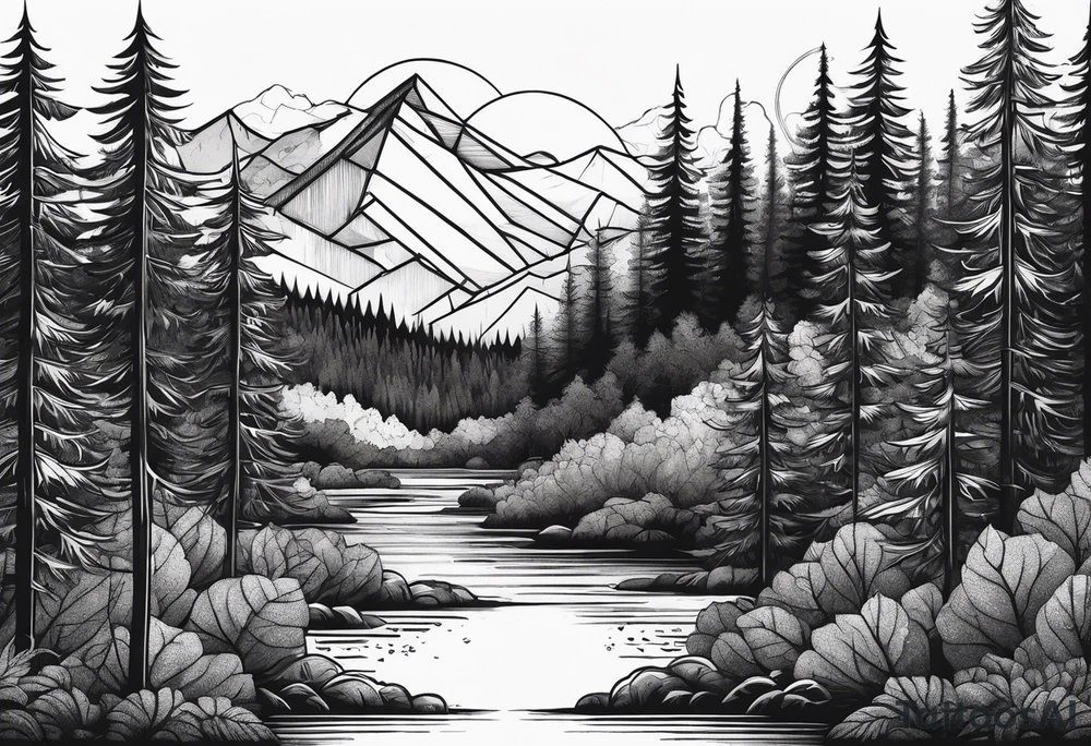Dense forest tattoo idea