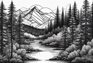 Dense forest tattoo idea