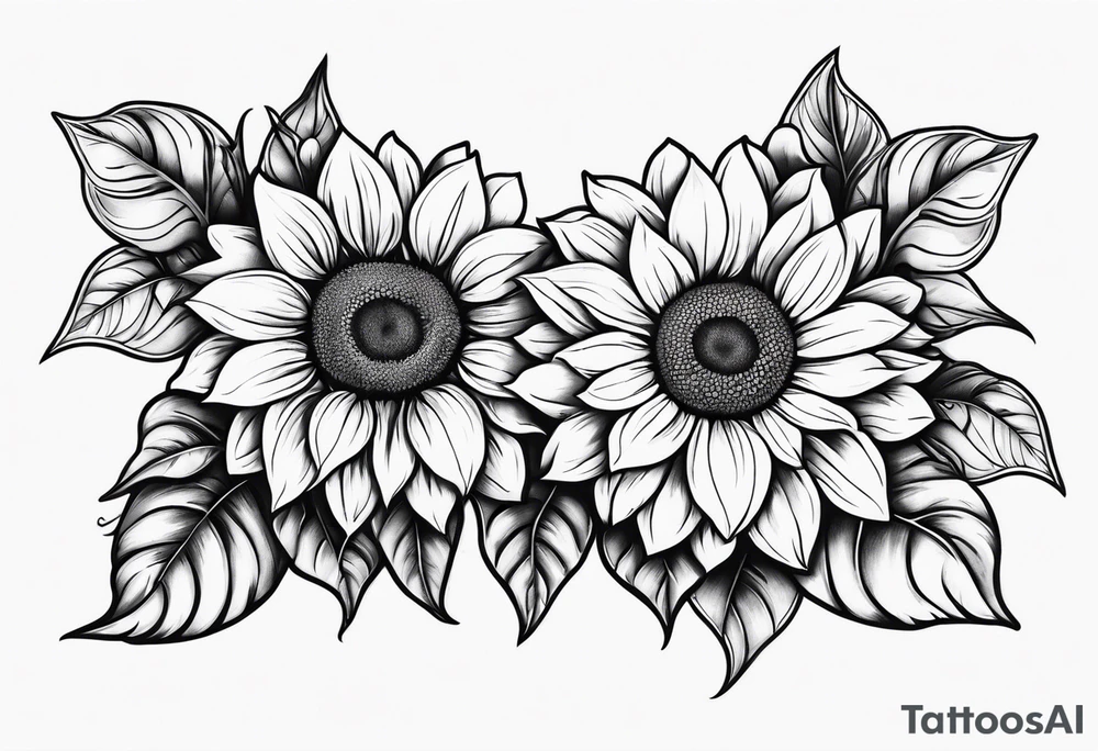 Word family with sunflowers tattoo idea