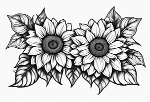 Word family with sunflowers tattoo idea