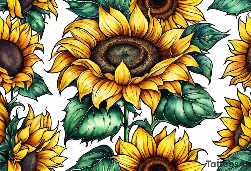 Sunflower chain tattoo idea