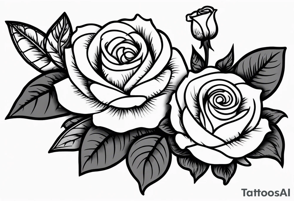 traditional roses red tattoo idea