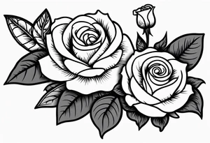 traditional roses red tattoo idea