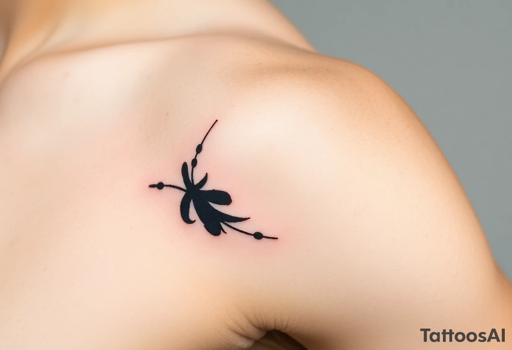 A delicate ink-wash-style mole, in traditional Japanese sumi-e brushstrokes with soft black and gray tones tattoo idea