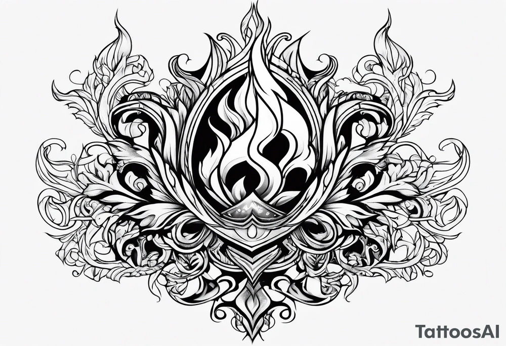 flames tattoo black and white tattoo idea