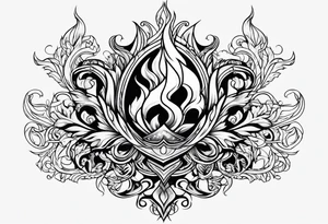 flames tattoo black and white tattoo idea