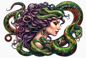 Medusa with a head full of snakes tattoo idea