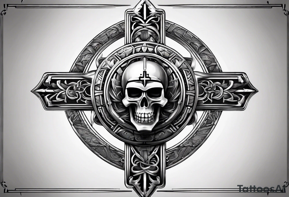 An Egyptian cross that looks like twisted metal tattoo idea