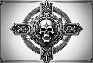 An Egyptian cross that looks like twisted metal tattoo idea