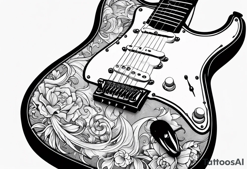 Broken Electric Guitar tattoo idea