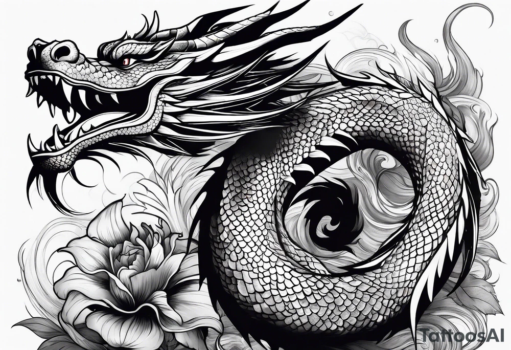 Dragon with Asian features. tattoo idea