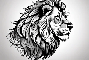 Courageous lion for my shoulder, side profile tattoo idea