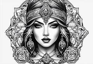 lady juctice emblem tattoo idea