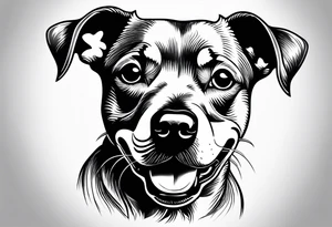 small dog tattoo minimal detail tattoo idea