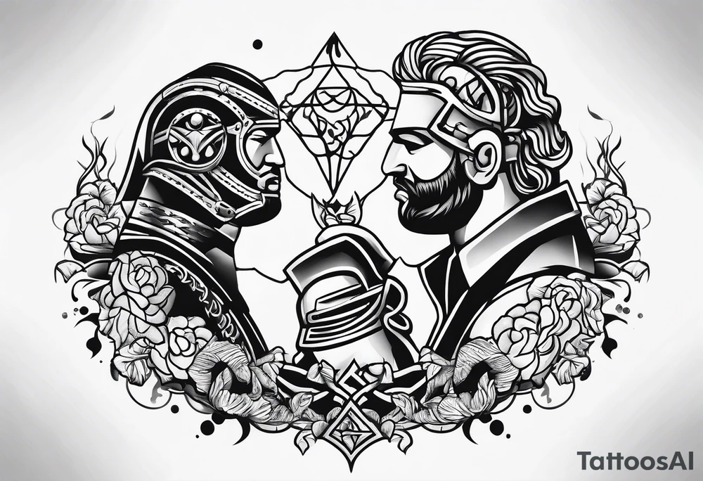 Wrestling and brain and scorpio tattoo idea