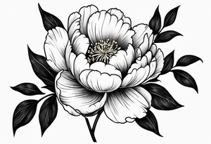 Small peony stem tattoo idea