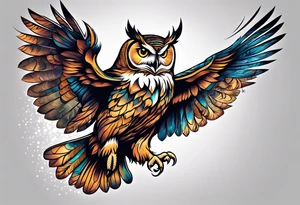 Owl Element Mage tattoo idea