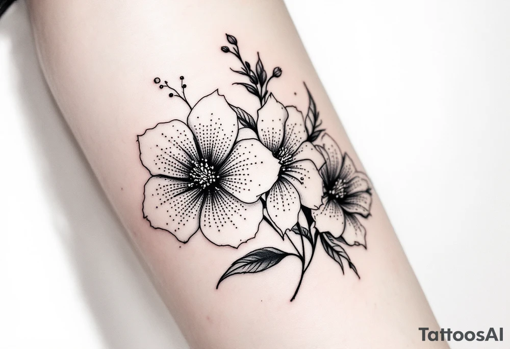 bouquet of flowers tattoo idea