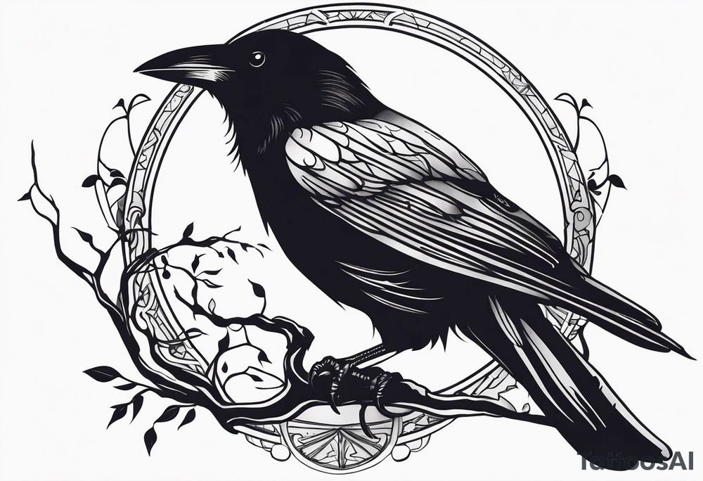 A witch's Raven tattoo idea