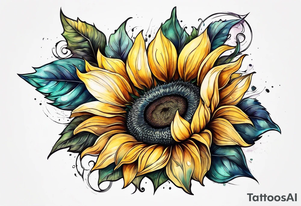 a sunflower tattoo idea