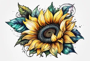 a sunflower tattoo idea