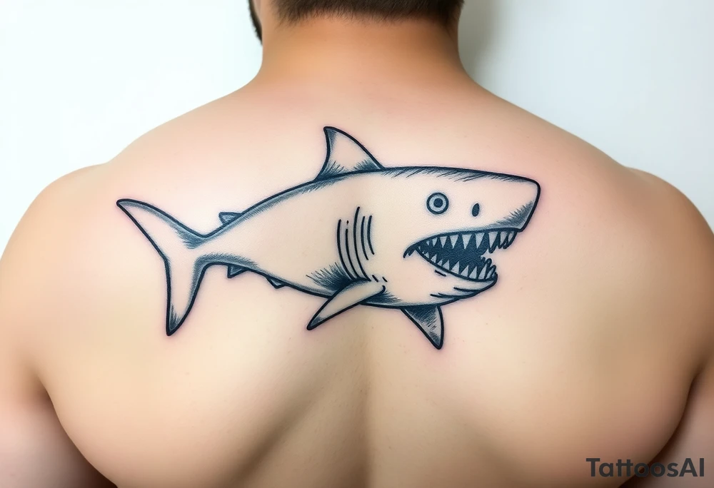 powerful strong small shark moving forward tattoo tattoo idea