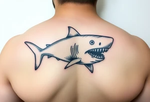 powerful strong small shark moving forward tattoo tattoo idea