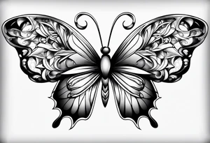 Angel winged butterfly tattoo idea