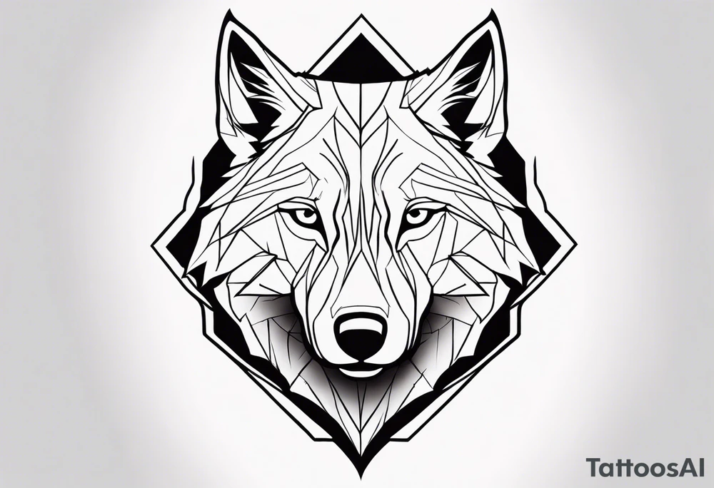 Powerful wolf tattoo idea