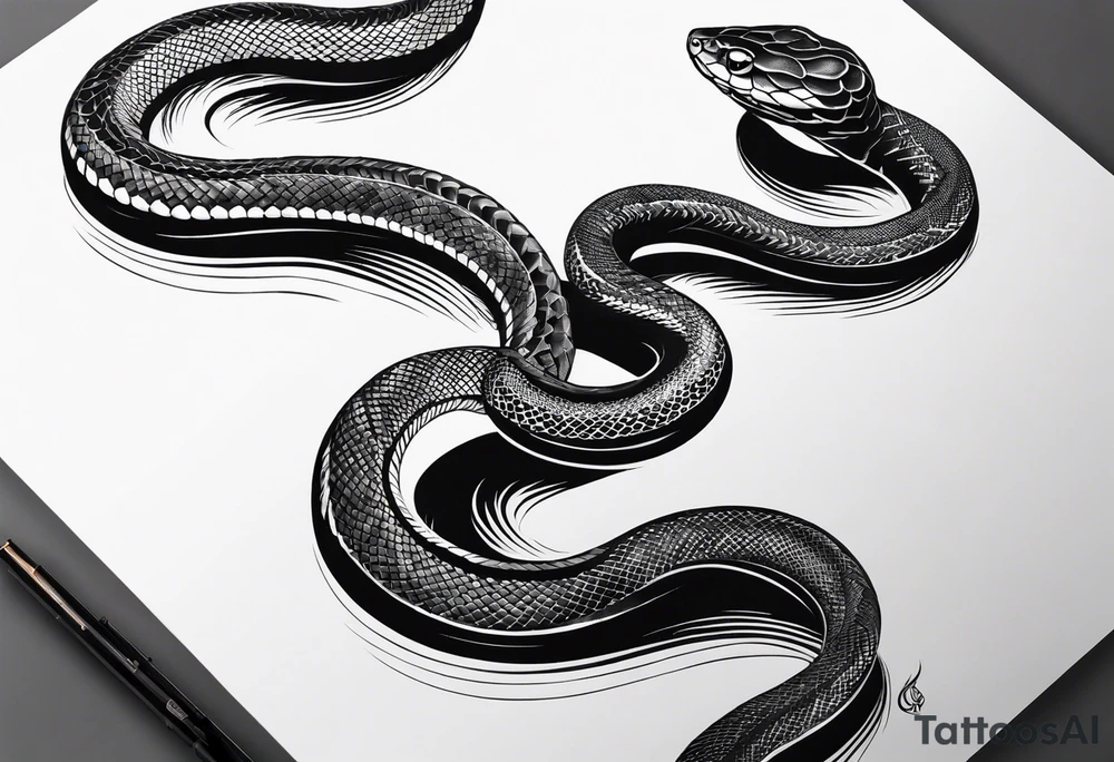 snake fast slithering from above simple tattoo idea