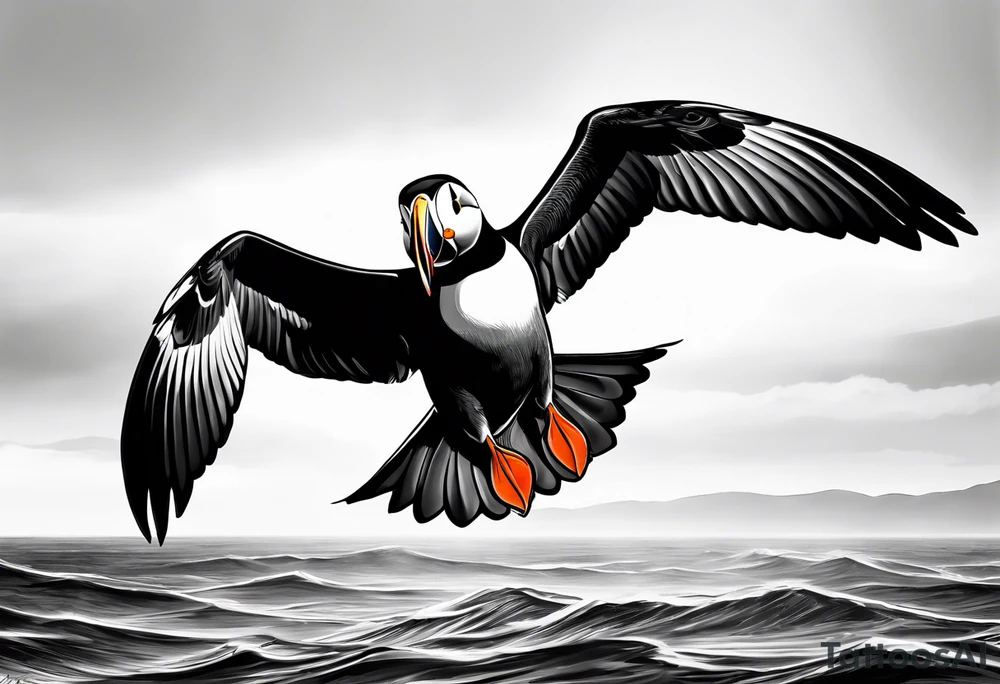 a flying puffin without background (only black and white)
- forarm Tattoo tattoo idea