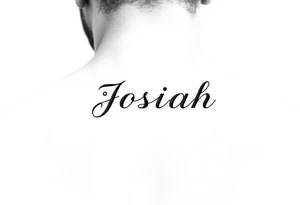 A baby memorial tattoo with the name Josiah tattoo idea