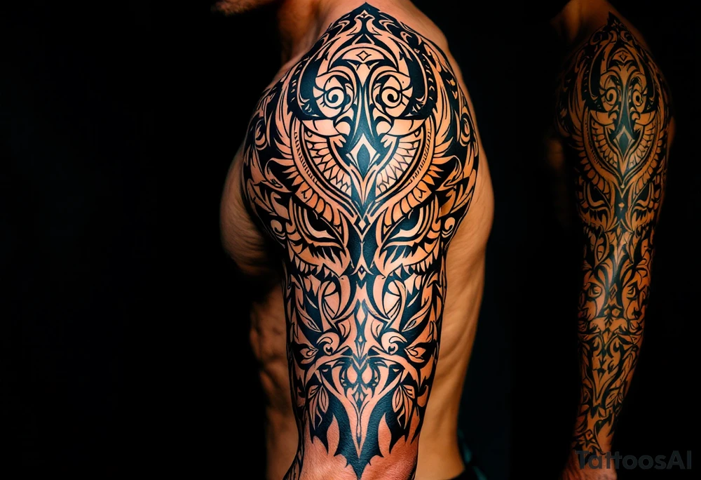 arawak Carib Trinidadian indo tribal inspired tattoo idea
