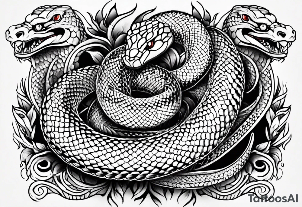 Neo traditional snake tattoo idea