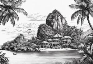 island background tattoo idea