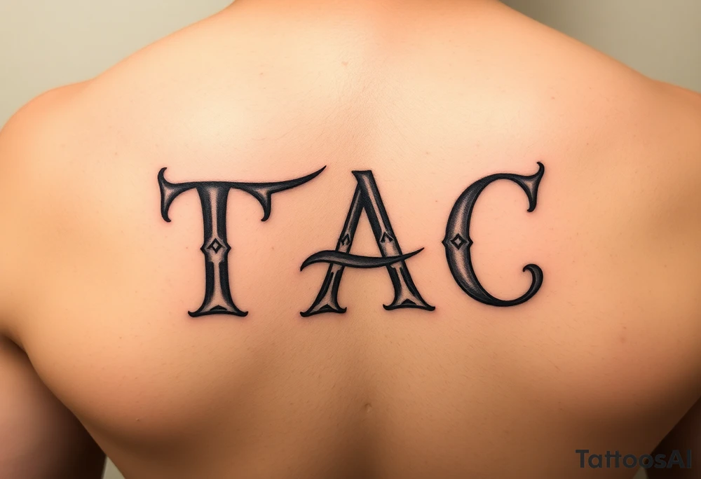 The initials TAC tattoo idea