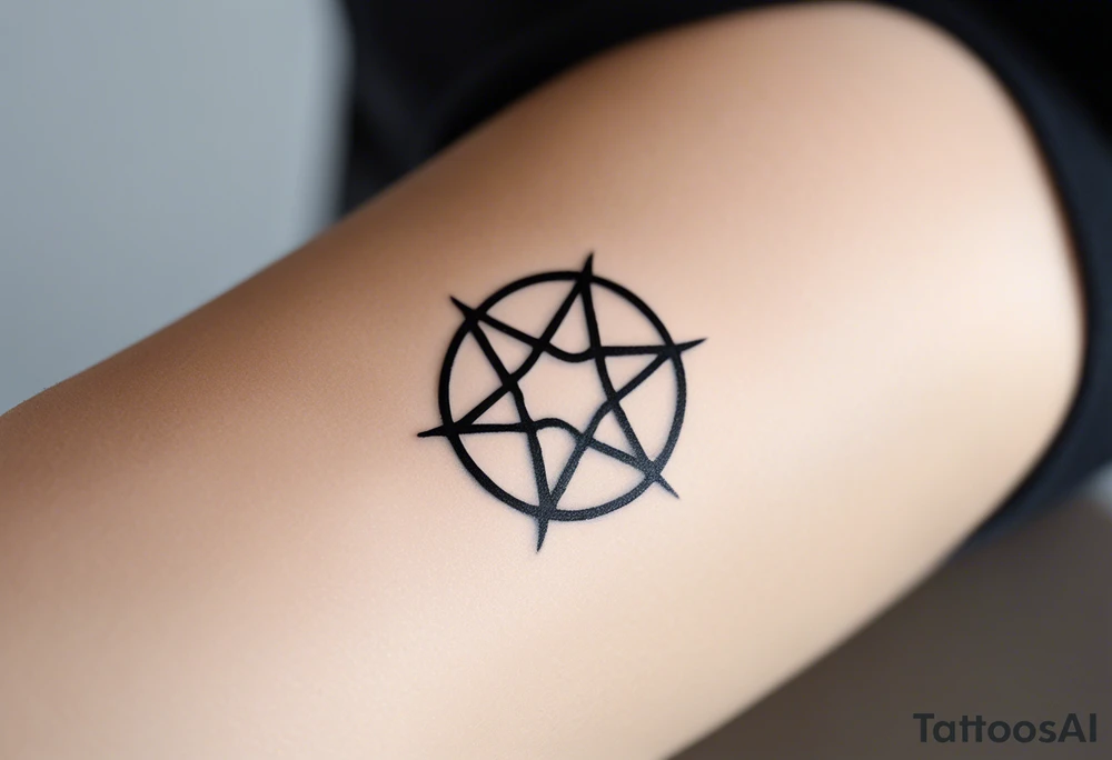 Erstelle ein Tatoo. Hundepfote. In der Hundepfote Symbol Autismus Puzzleteil und PTSD Schlaufe nur einmal. Ausserhalb der Pfote minimalistischer quatradischer  und abstrakter Style. Style des Tatoo minimalistisch, abstrakt, Dotwort, aquarell und fineline tattoo idea