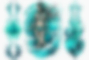 a turquoise Na'vi woman standing in the sea with water for legs surrounded by crashing waves tattoo idea