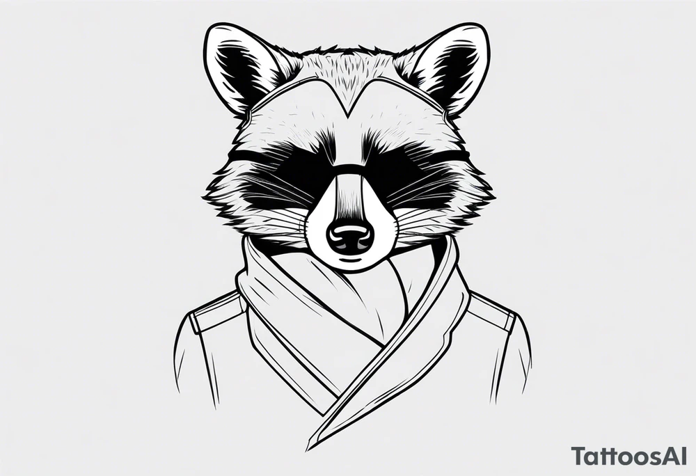 Cute raccoon with a mask tattoo idea