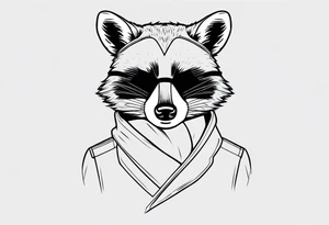 Cute raccoon with a mask tattoo idea