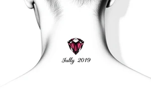 Ruby gemstone with the birthday July 6, 2019 to fit on lower ankle tattoo idea