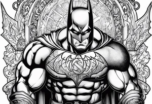 hercules crossed with batman tattoo idea