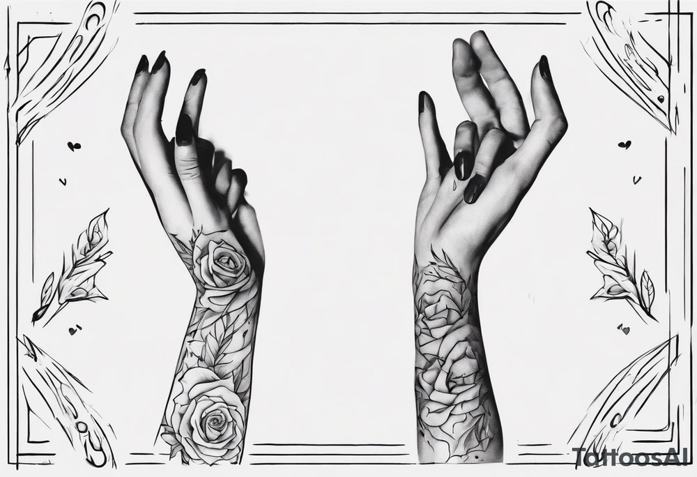 Really simple, only a few lines 
and clean tattoo of . two hands holding in love tattoo idea