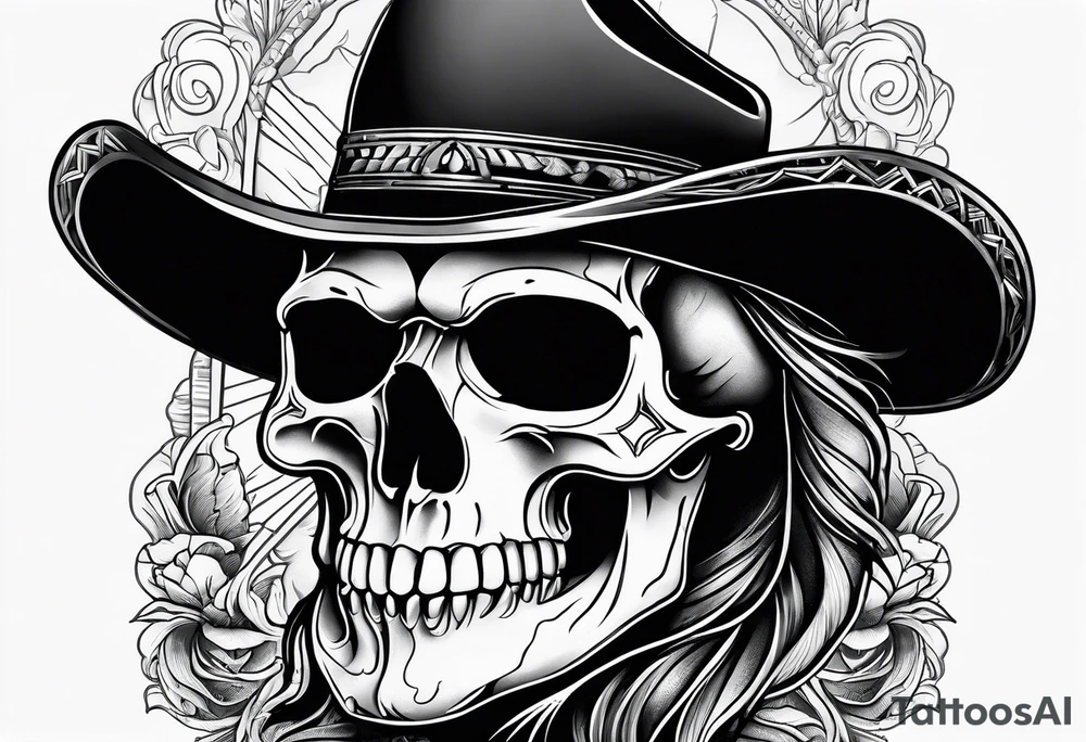 cowboy skull tattoo idea