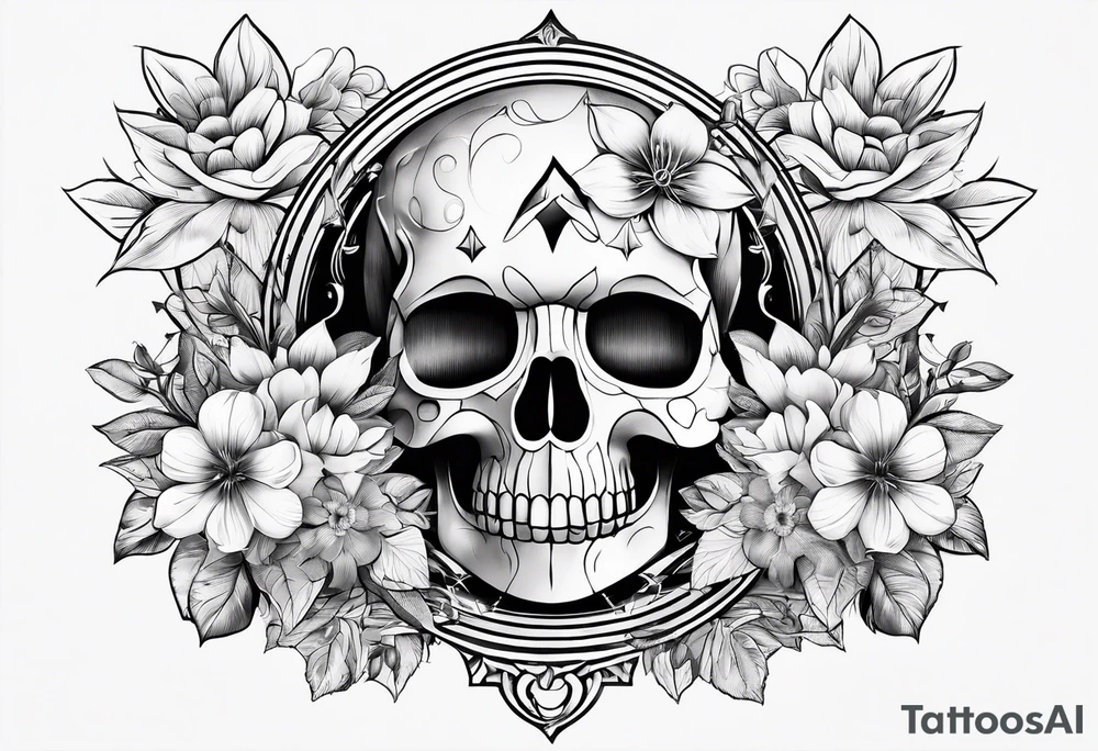 Serotonin symbol with flowers tattoo idea