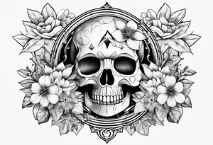 Serotonin symbol with flowers tattoo idea