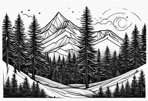 Pine Forest tattoo idea